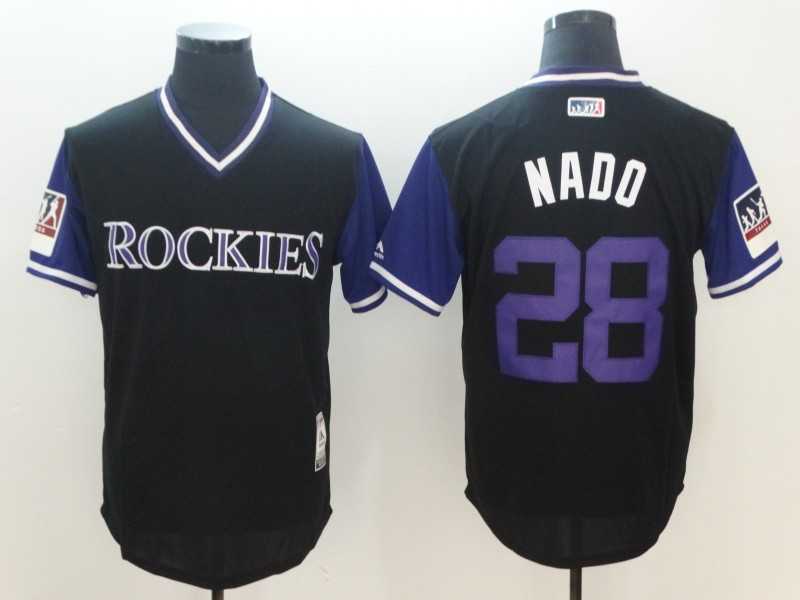Rockies 28 Nolan Arenado Nado Black 2018 Players Weekend Authentic Team Jerseys,We sell and wholesale Rockies 28 Nolan Arenado Nado Black 2018 Players Weekend Authentic Team Jerseys on line form chian!